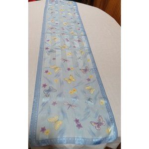 Butterfly and Dragonfly Blue Rectangle Scarf